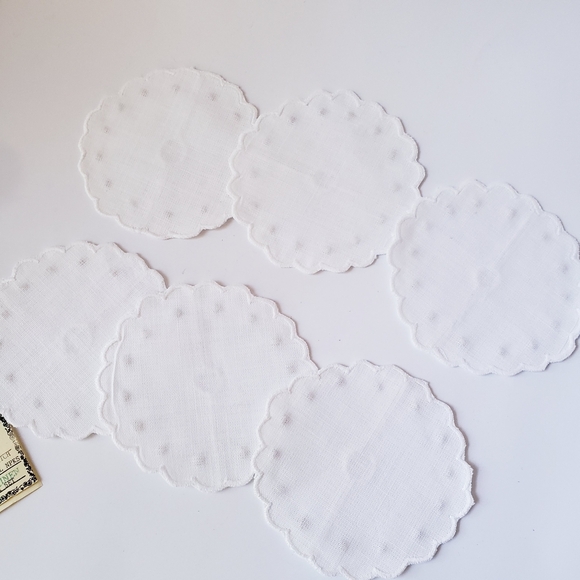 Vintage Boutross Irish Linen Hand Embroidery Cocktail Coasters - Picture 9 of 10
